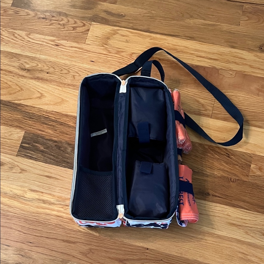 Navy and Orange Double Compartment Bag
